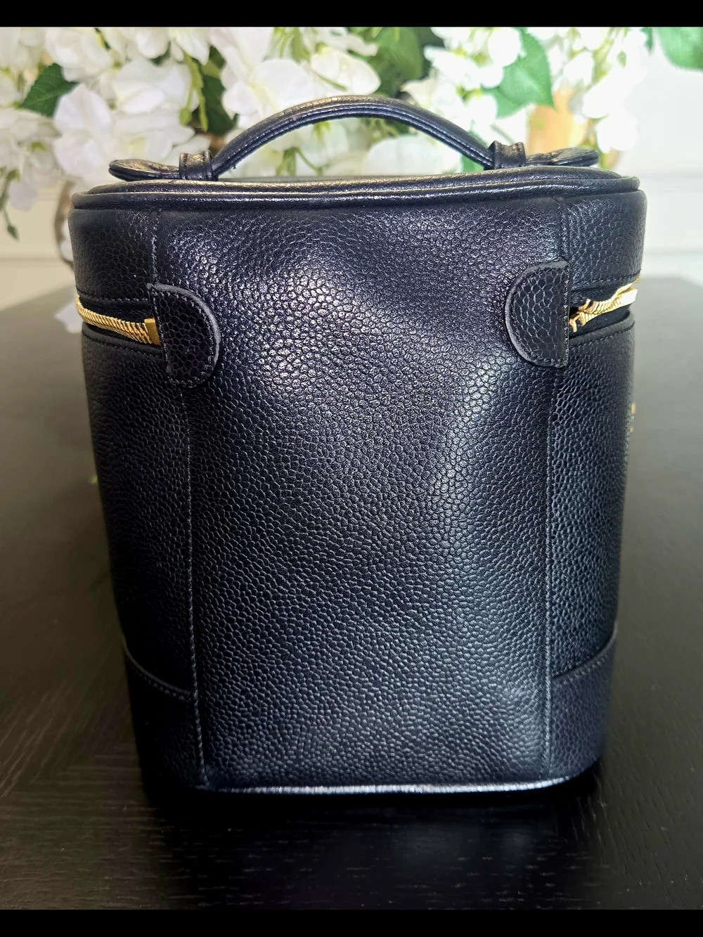 Chanel Vintage Caviar Leather Timeless Tall Vanity Case